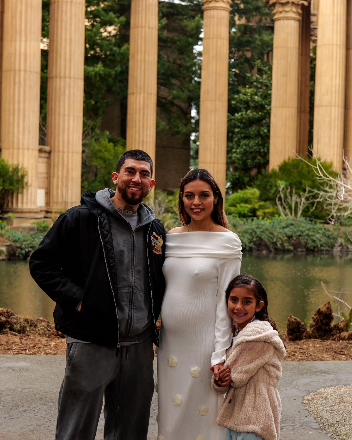 Family portrait at the Palace of Fine Arts rotunda